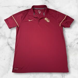 FSU Florida State Seminoles Nike Golf Performance Dri Fit Polo Shirt Logo Large